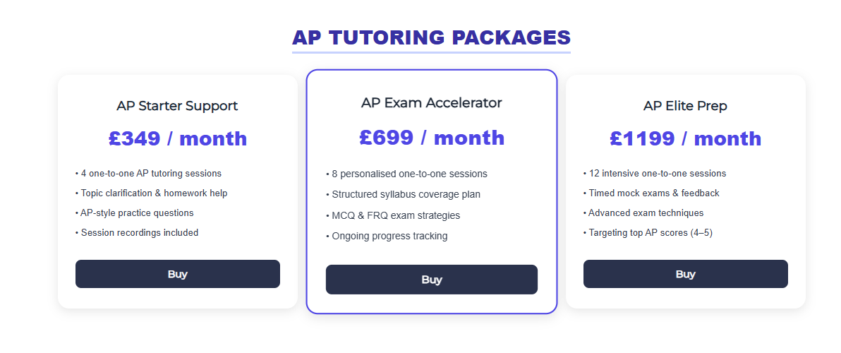 Choose Tutoring Package